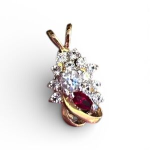 Swarovski 18kGold and Red Pendant